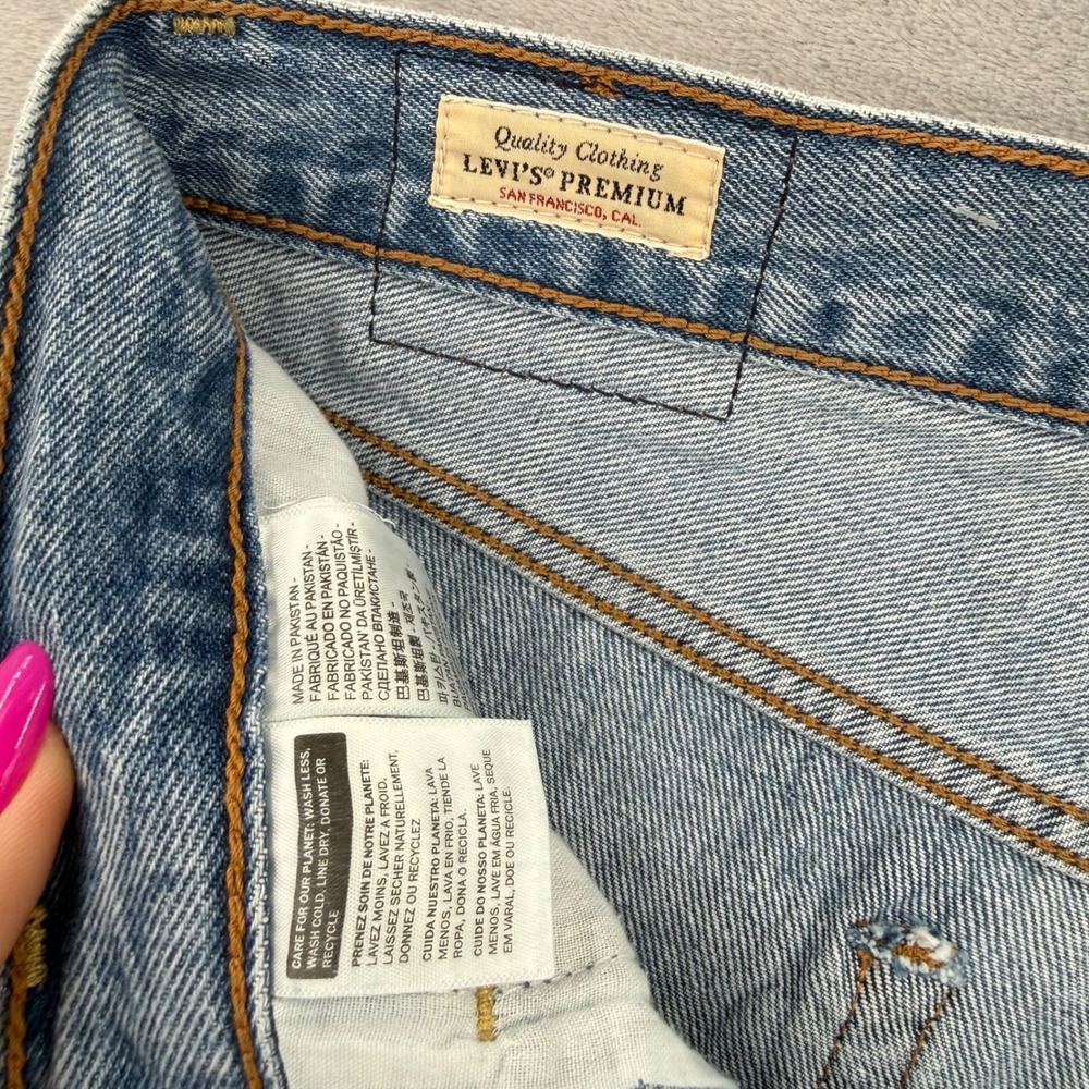 Levis Premium Ribcage Wide Leg Super High Rise Jeans Light Wash Women's 26x32 - Picture 9 of 16